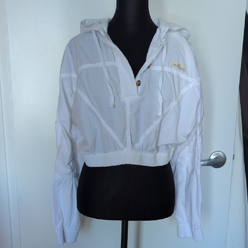 BDG White Casual Hooded Shirt